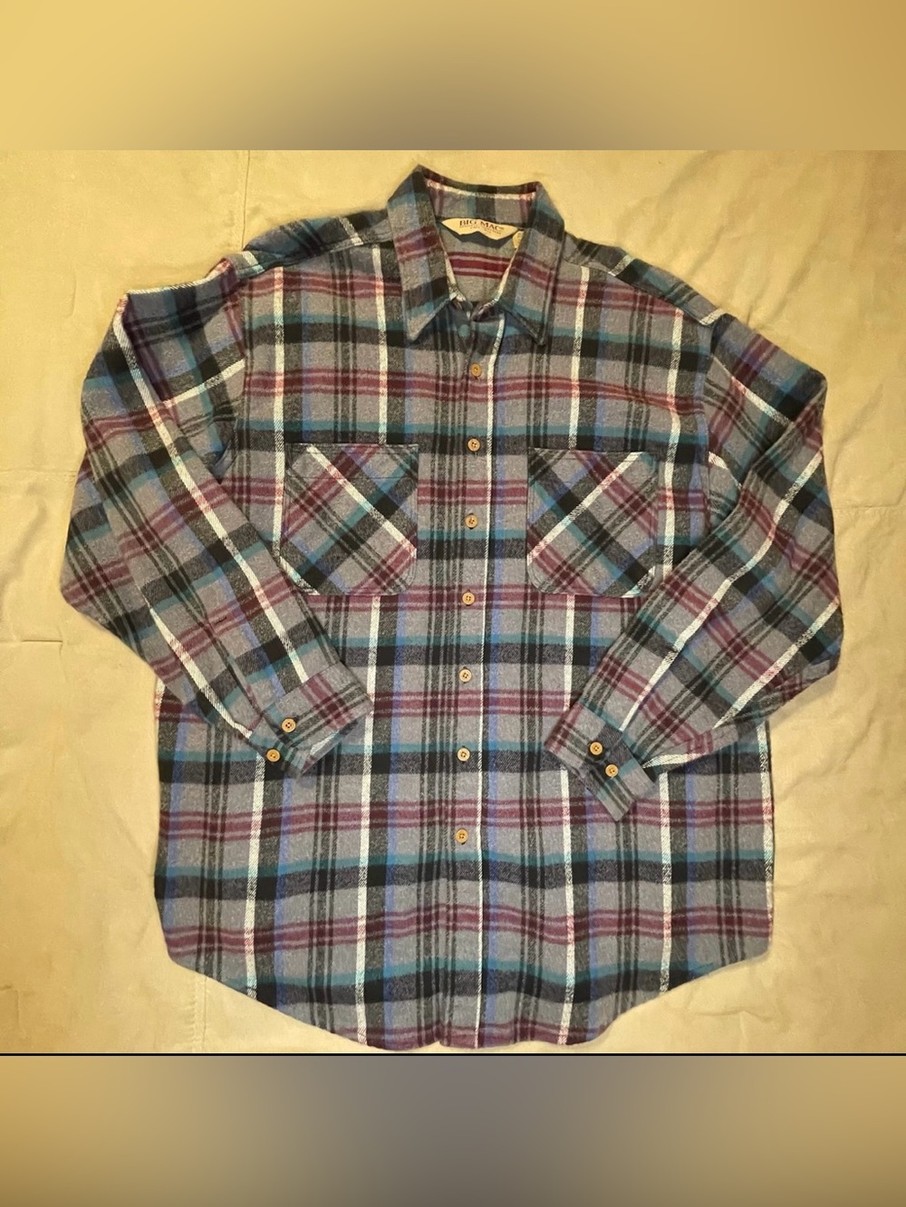 Vintage Big Mac JCPenney Shirt Mens 2XLT Plaid Heavy Flannel 90’s Workwear Retro